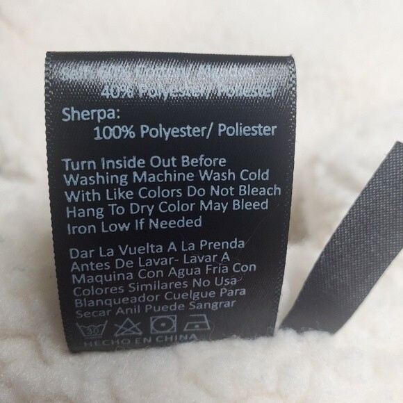 RISEN Black and White Buffalo Check Fleece Lined Trucker Vest Size S - Picture 6 of 6